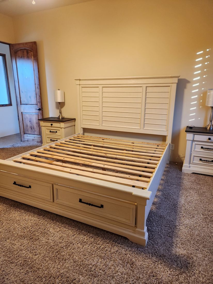 Bed frame built and assembled by Ready & Abel LLC