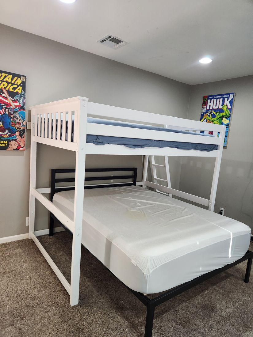 Bunk bed frame built and assembled by Ready & Abel LLC