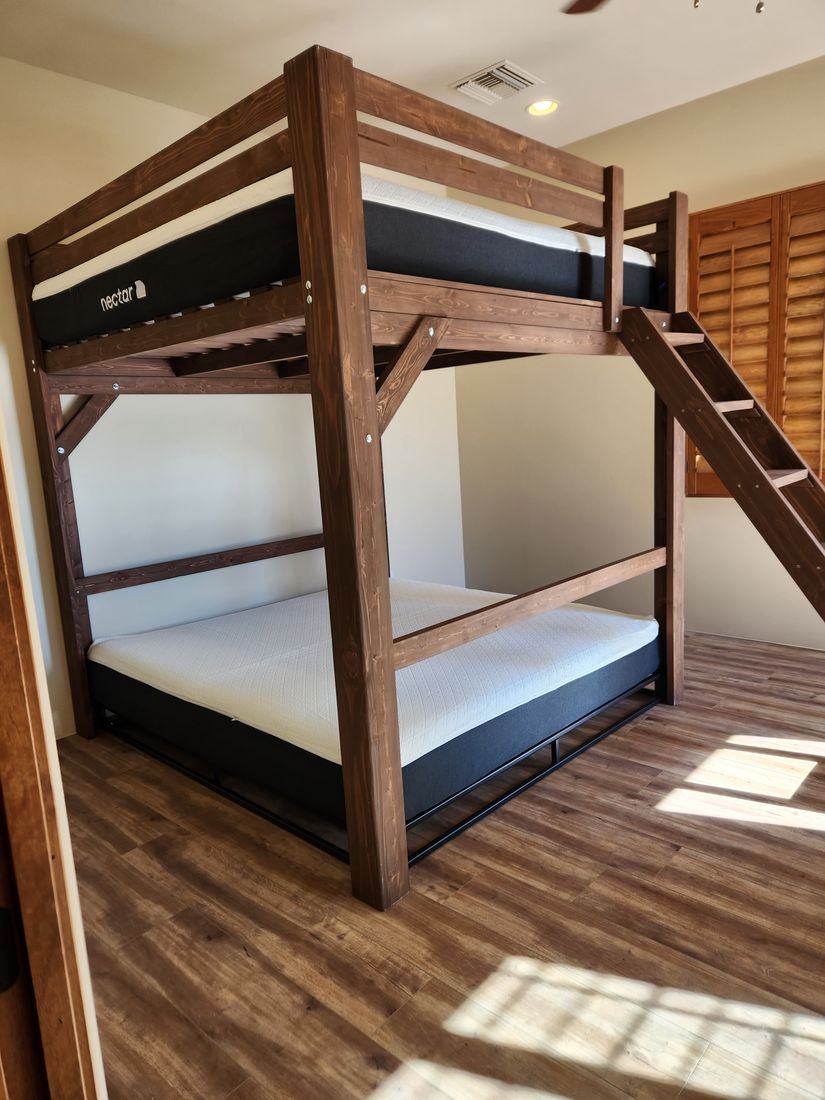 Bunk bed frame built and assembled by Ready & Abel LLC