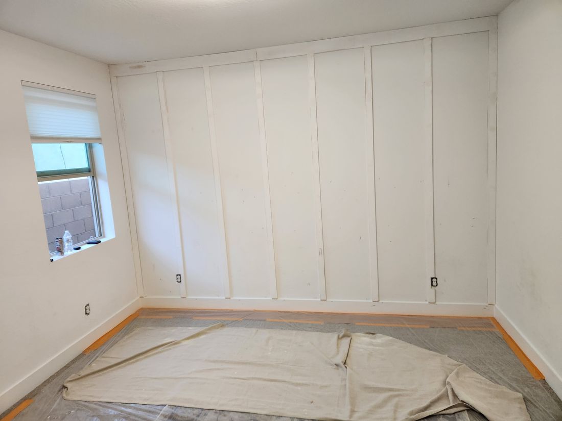 Accent wall before painting by Ready & Abel LLC